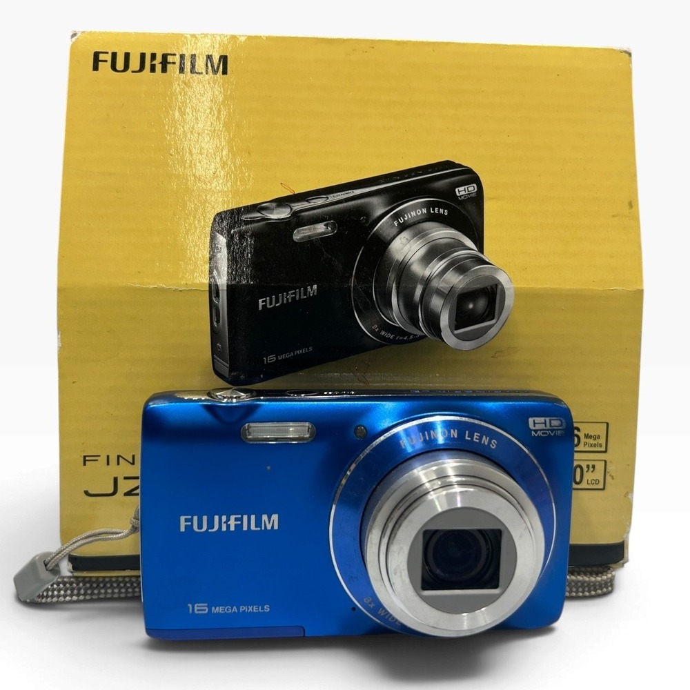 Fujifilm FinePix JZ250 16MP 8x Optical Zoom Blue Digital Camera HD Movie Tested